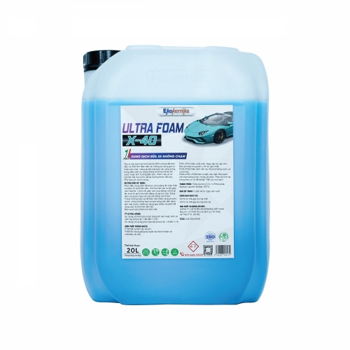 Dung Dịch Rửa Xe Không Chạm Siêu Bọt Hoạt Tính Thế Hệ Mới Ekokemika Ultra Foam X-40 20 Lít