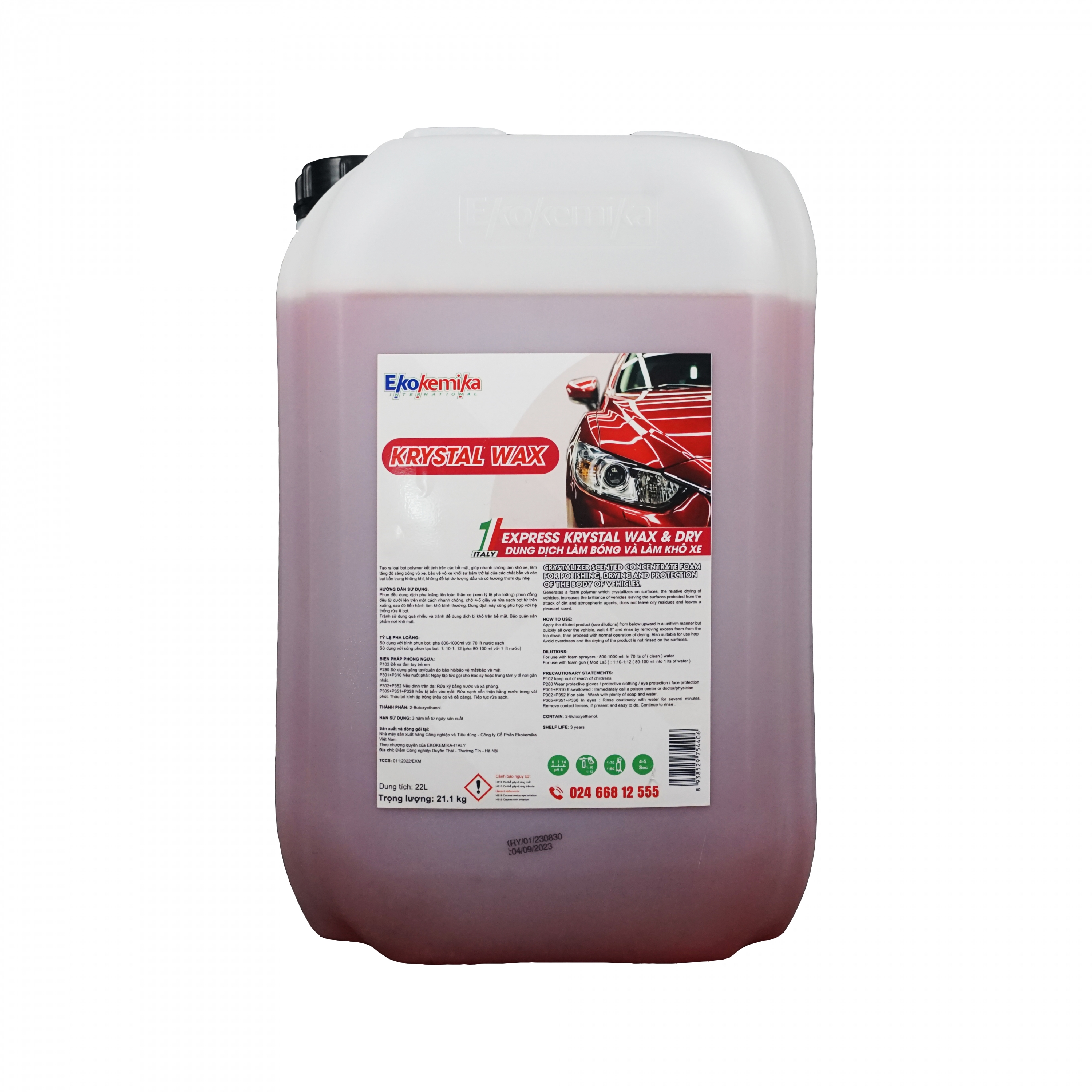 Dung  dịch làm bóng vỏ xe Krystal Wax-22L